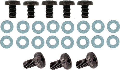 YAMAHA XT500 Mounting Kit, black, for stainless steel heat shields (3x M6x12 for expansion chamber, M6x10 for header pipe / silencer), 16x heat-resistant washers