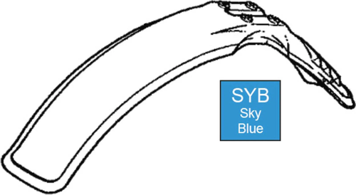 Replica Front Fender 'Sky Blue' (with original mounting holes) YAMAHA XT350, XT550, XT600-'89, XT600Z-'87 (with original mounting holes),