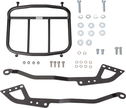 YAMAHA XT500 Mini Luggage Rack, stainless steel black, with brackets and mounting hardware, luggage area 23x15cm, suitable for the short seat (-'79 and '80-) ONLY