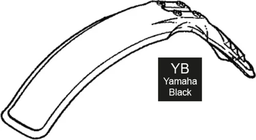 Replica Front Fender 'Yamaha Black' (with original mounting holes), OEM reference # 2KF-21511-20