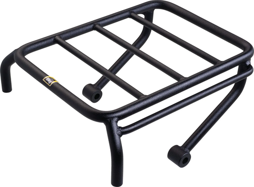 YAMAHA SR400, SR500 Mini Pannier Rack, Stainless Steel, Wrenchmonkees/GibbonSlap-Style, black-coated, incl. Mounting Material, Size 245x180mm