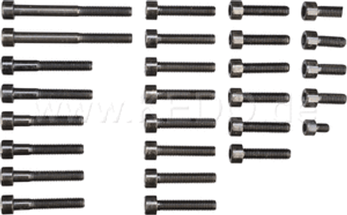 Allen Screw Set for Crankcase Cover Yamaha TT500 XT500 8.8, Black Zinc Coated