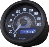 Speedometer Daytona 'Velona', Diam. 60x45mm, Black