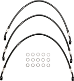 Brake Line Front, Stainless Steel Black Coated (3-Line-Set)