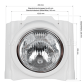 Head Light and Cover JvB-moto (unpainted) incl. H4 Head Light (w/o brackets and mounting material)