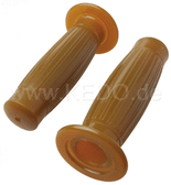 Handlebar Grips, Beston Style Caramel-Brown, 22mm, Soft Rubber, 1 Pair