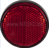 Replica Rear Reflector, Red, Round, 55mm Reflector/59mm overall, M5 Bolt, E-Approved, OEM reference # 449-85131-01