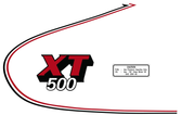 Fuel Tank Decal XT500'80, Red/Black/White, complete Set LH/RH, overcoatable