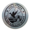 Fish & Wildlife Service Volunteer Sticker - 1" METALLIC SILVER (Mini)