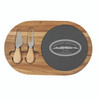 Acacia Wood/Slate Oval Cheese Set with Two Tools