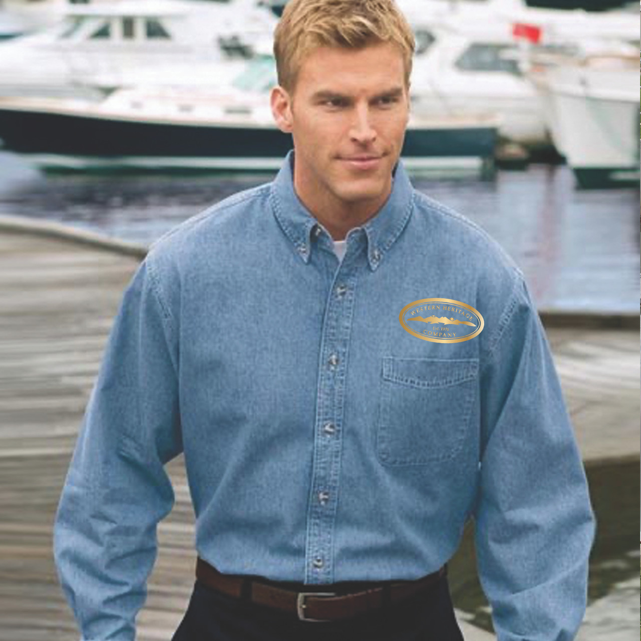 Denim Long Sleeved Shirt - Men's** (Restrictions Apply - see description)