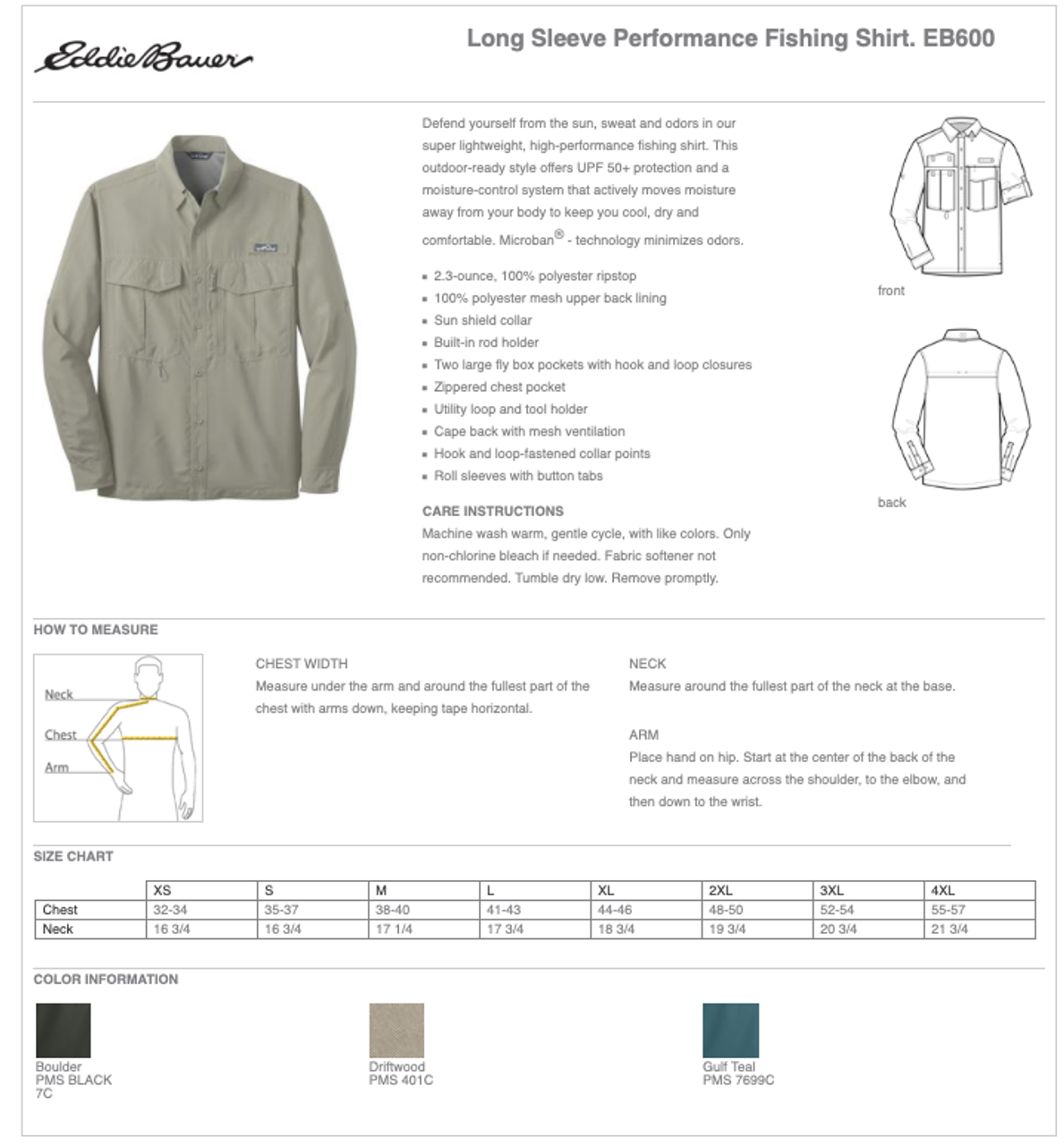 Eddie Bauer Long Sleeve Performance Fishing Shirt