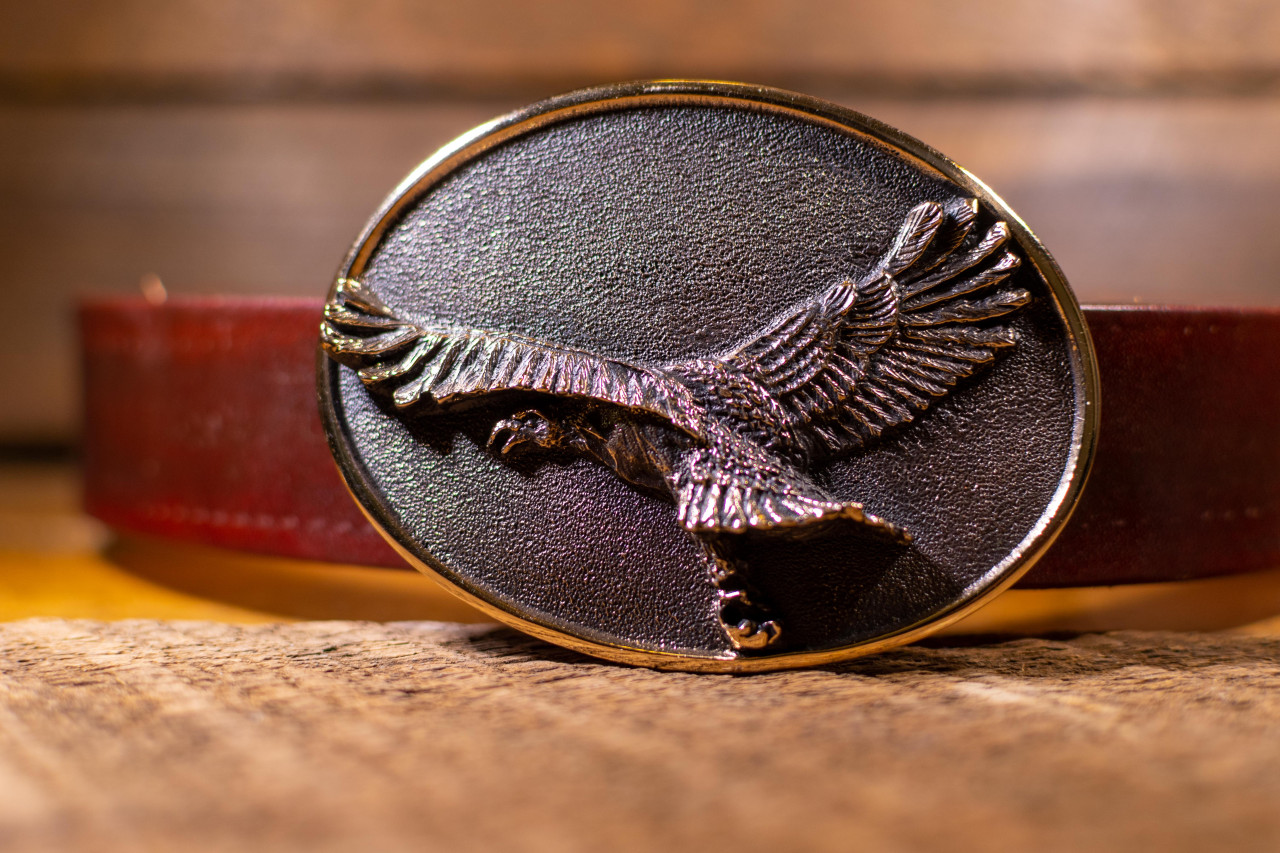 Heritage Solid Brass Eagle Belt Buckle 