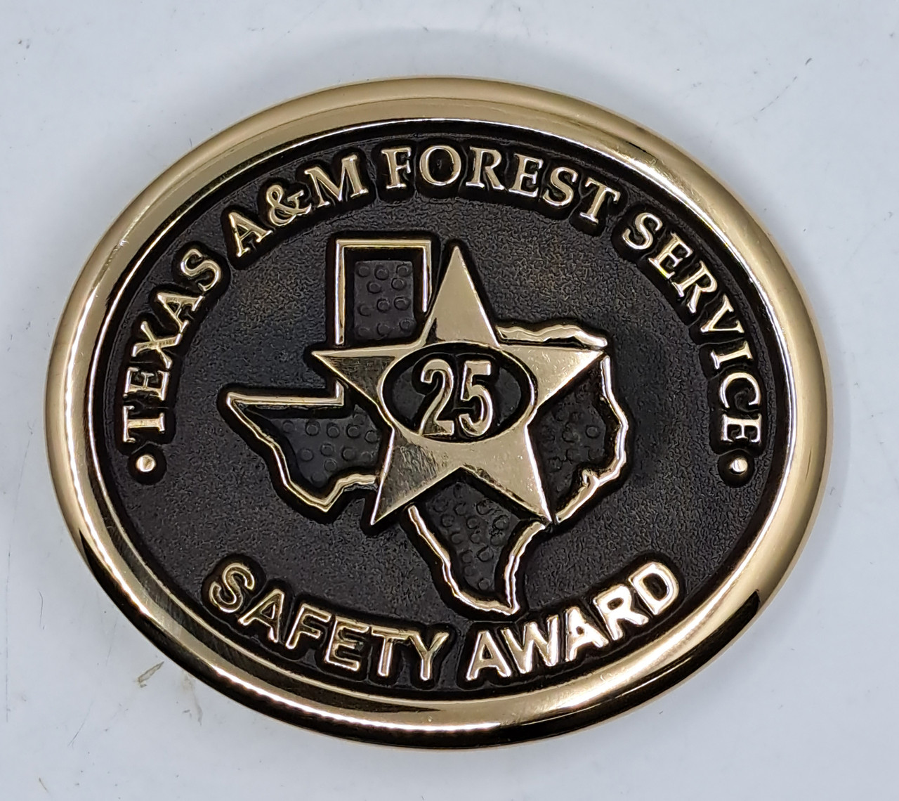 Texas A&M Forest Service Safety Award 25 Year Buckle (RESTRICTED)
