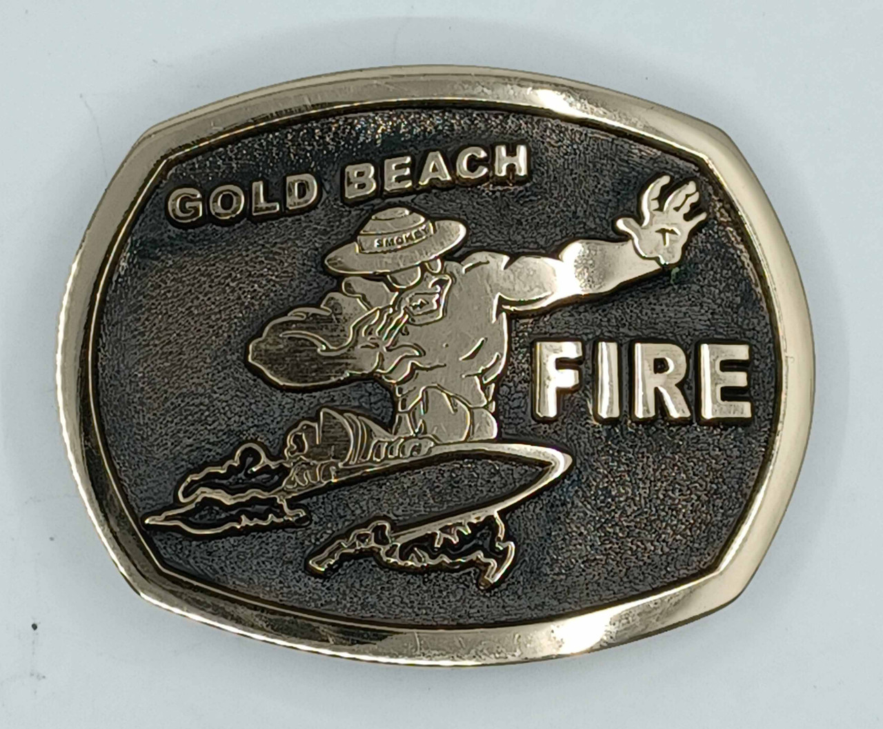 Surfing Smokey Gold Beach Fire  Buckle (RESTRICTED)