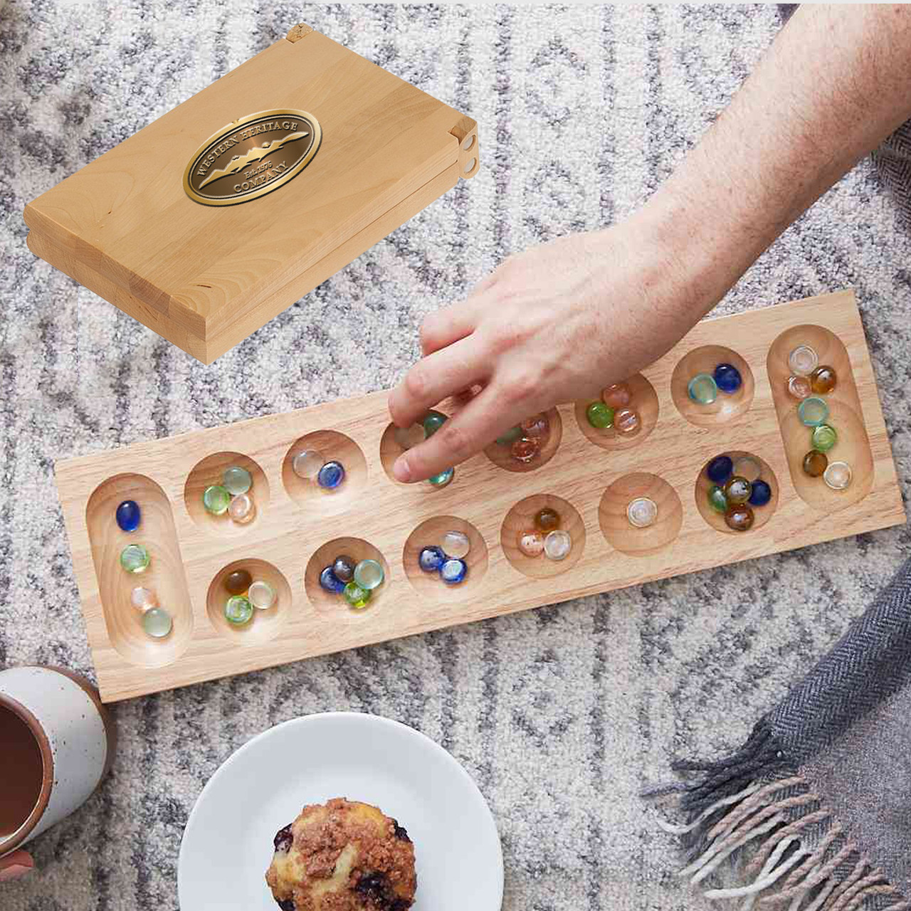 Wood Mancala Game Gift Set