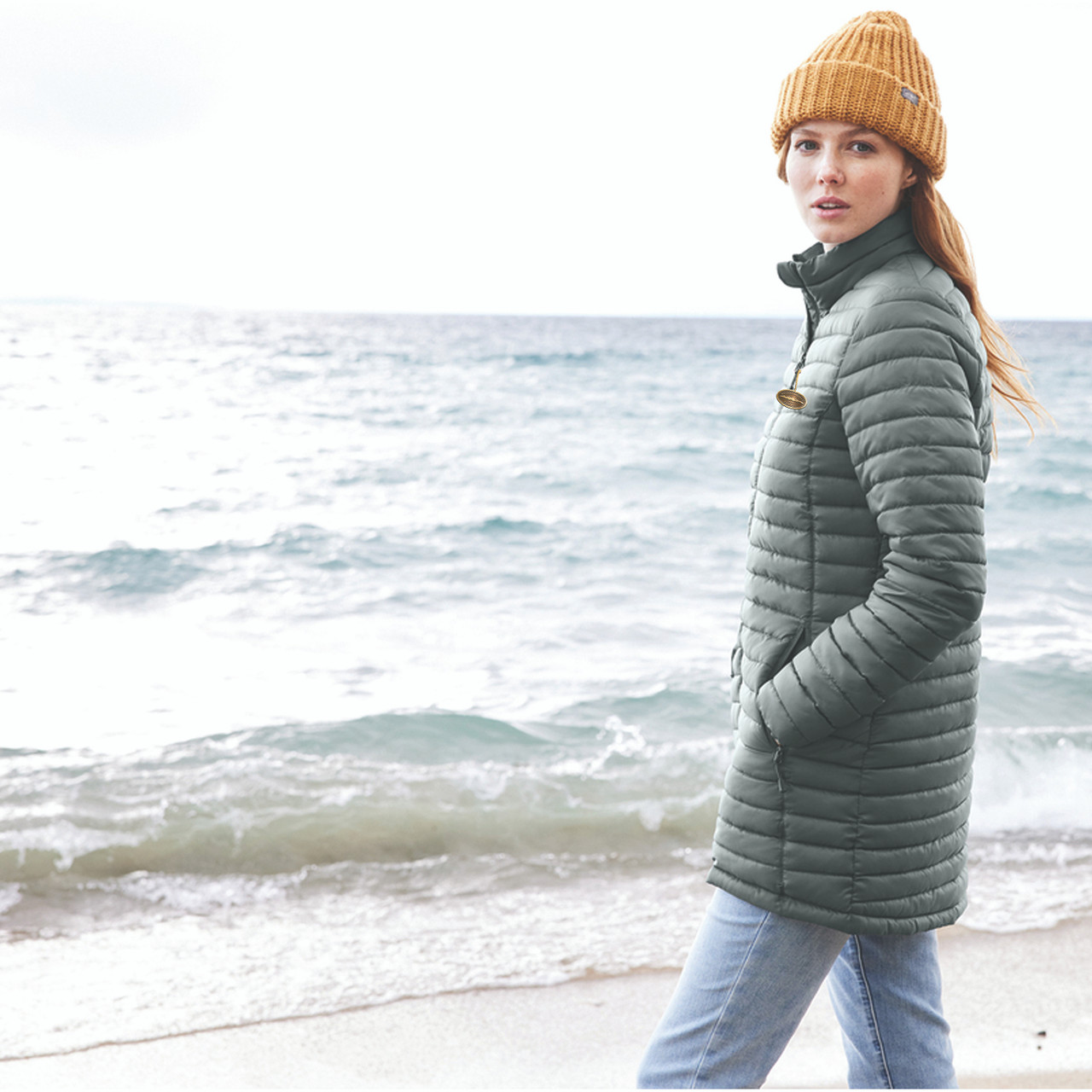 Eddie Bauer® Packable Quilted Full-Zip Jacket w/Zipper Pull