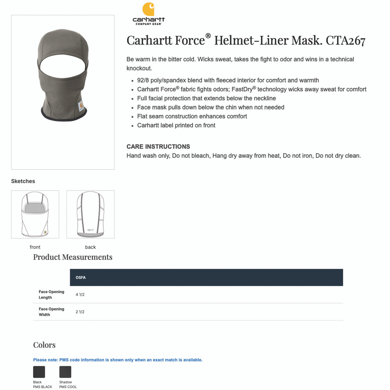Carhartt Force® Helmet-Liner Mask