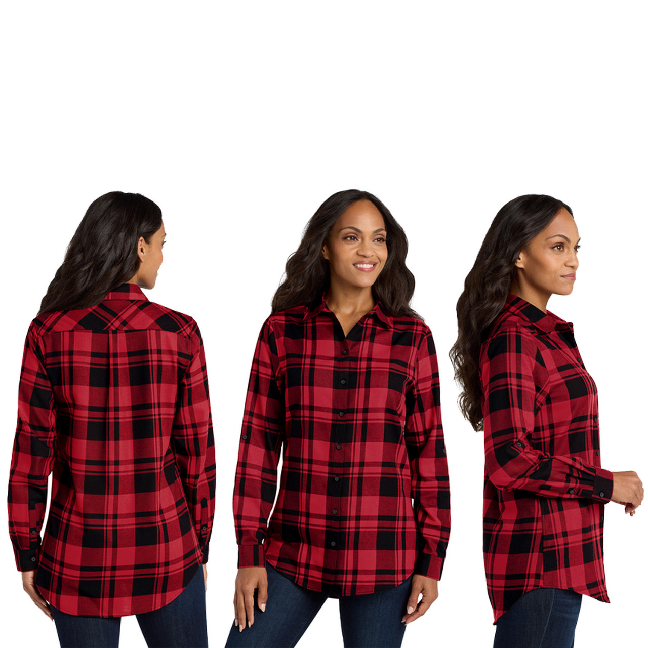 Port Authority® Plaid Flannel Tunic - Women's
