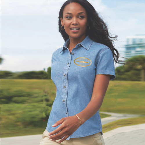 Port & Co™ Denim Short Sleeved Shirt - Women's** (Restrictions