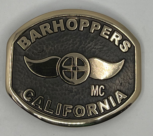 Barhoppers Motorcycle Club California Buckle (RESTRICTED)