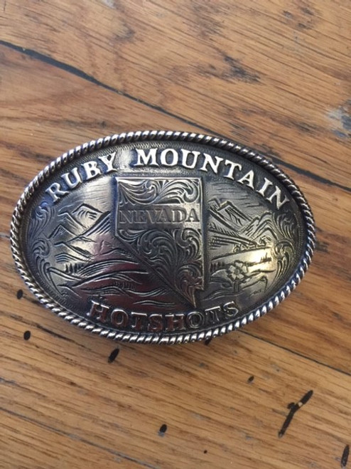 Ruby Mountain Hotshots Elko Nevada (fancy replica) Buckle (RESTRICTED)