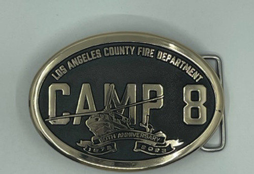 Los Angeles County Fire Department Camp 8 50th Anniversary Buckle  (RESTRICTED)