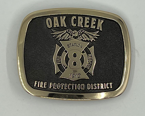 Oak Creek Fire Protection District (structure) Buckle (RESTRICTED)