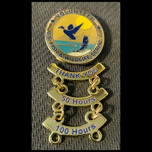  Fish & Wildlife Service Volunteer HOUR Rocker Pins