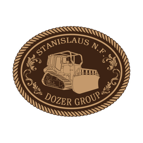Stanislaus National Forest Dozer Group Buckle (RESTRICTED)