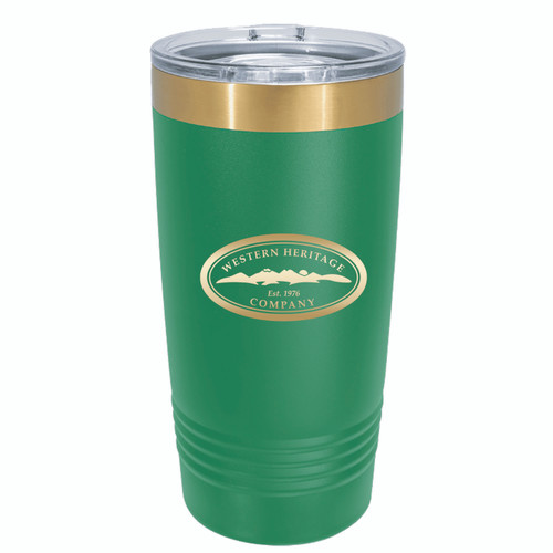 Polar Camel 20 oz. Ringneck Tumbler - Green/Bright Gold ION-Plated  