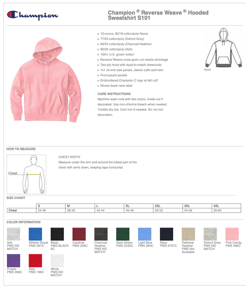 Champion® Reverse Weave® Hoodie - X-LARGE w/FOREST SERVICE LOGO in Oxford Grey ONLY (Clearance) 30% OFF