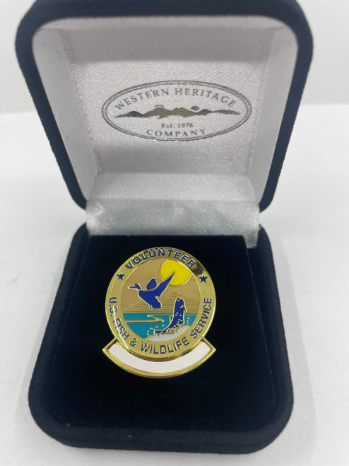 Fish & Wildlife Service Volunteer Hour WRITE-IN Lapel Pin 