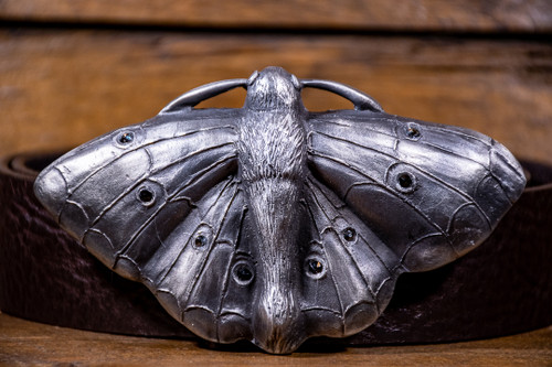New unique moth bug insect Silver Belt buckle Death Head Moth Belt Buckle - Stainless Steel Goth Jewelry  main image 3