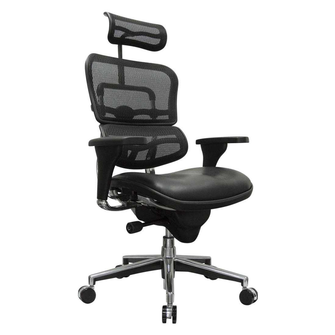 ErgoHuman High Back Ergonomic Leather Mesh Executive Chair