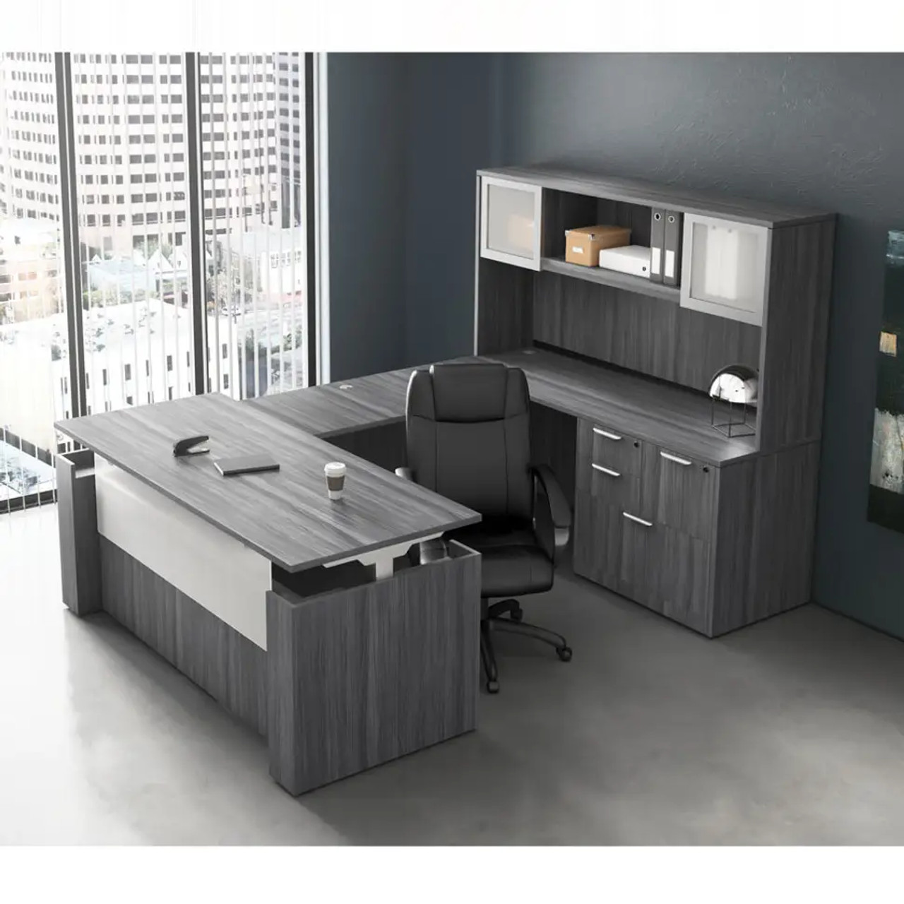 Standing Desk Height Adjustable U-Shape Desk Suite - OS174