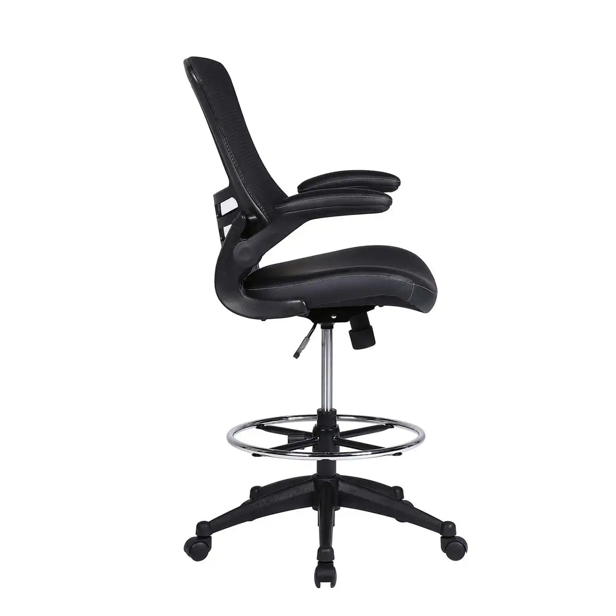 Serene 2.0 Flip Arm Mesh Back Task Stool with Black Frame