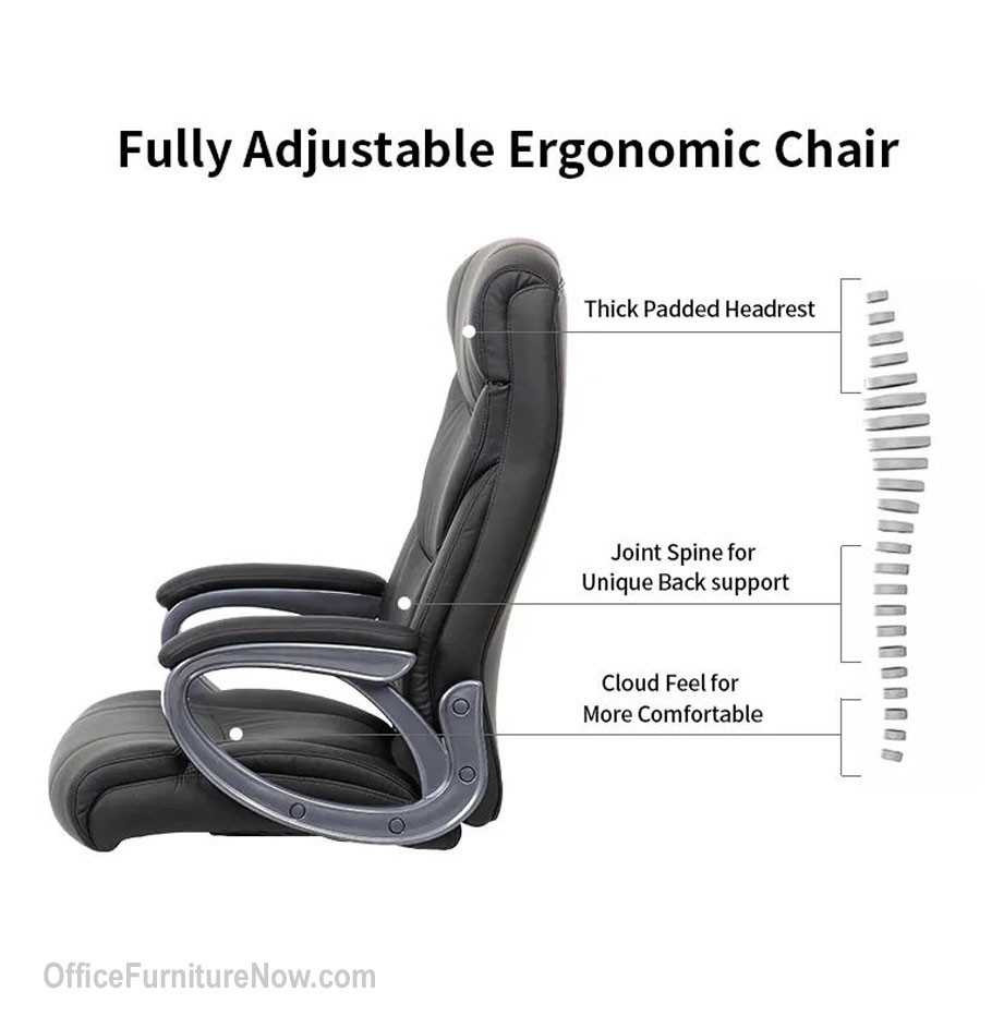 Black Executive Office Chair w/ baseball stitching