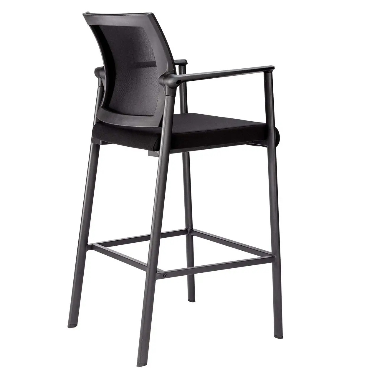 Oslo Mesh Back Stool w/ Arms & Black Frame