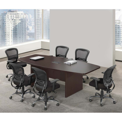 OS235 Boat Shaped Conference Table with Slab Base in Espresso Laminate.jpg