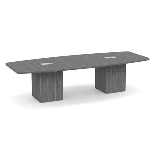 Boat Shaped Laminate Conference Table with Cube Bases