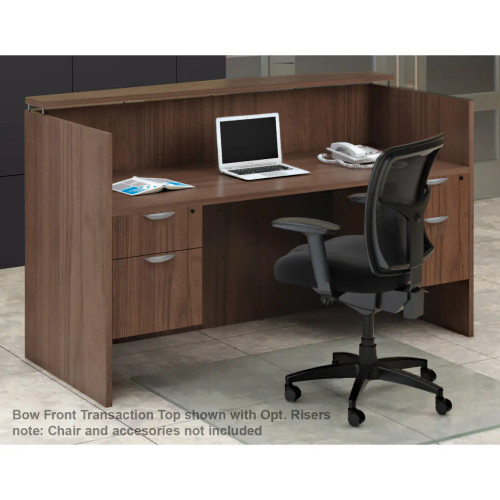 OS Laminate Reception Station with Bowfront Transaction Counter & Optional Risers