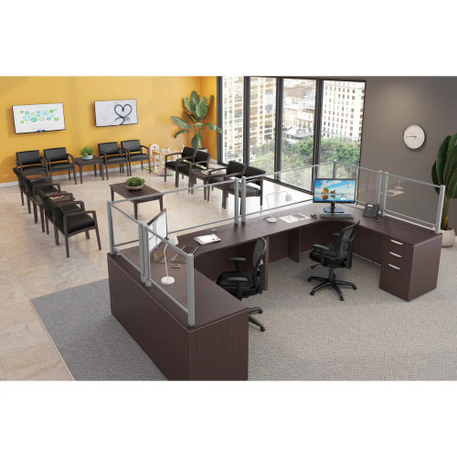 Border II U-Shape 2-Person Reception Station with Clear Acrylic Panels