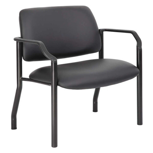 B9591AM-GY-500 Black Anti-microbial vinyl bariatric guest chair