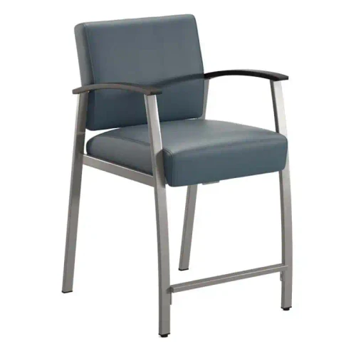 Vitality Healthcare Stool - Slate Blue, Silver Frame