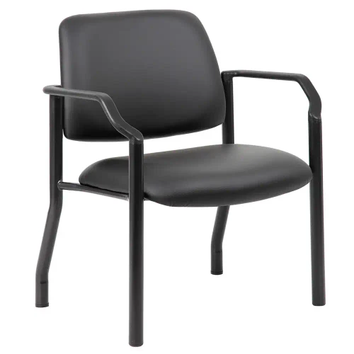 Bariatric Guest Chair with Arms and Black Frame - 500lb. Capacity