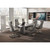 8ft Laminate Boat-Shaped Conference Table_Coastal Gray with black mesh chairs