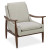 Mira Wood Arm Upholstered Lounge Chair in Pebble Fabric