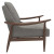 Mira Wood Arm Upholstered Lounge Chair in Charcoal Fabric