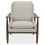 Mira Wood Arm Upholstered Lounge Chair in Pebble Fabric